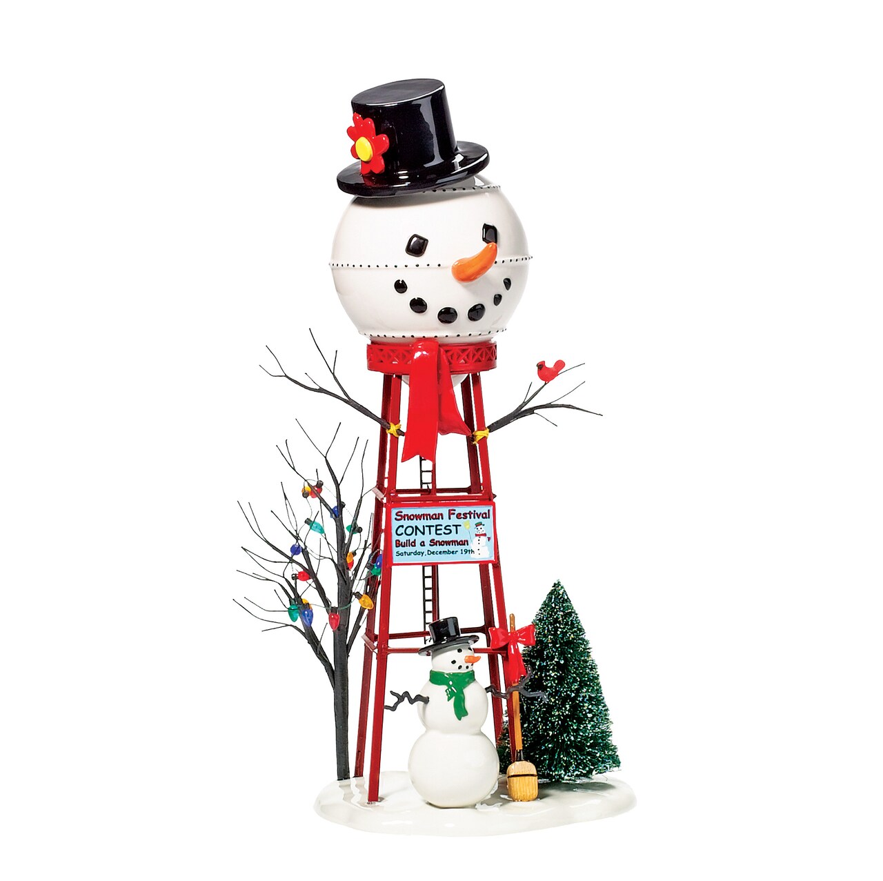 Department 56 Cross Product Village Snowman Watertower Accessory Figurine 12in H
